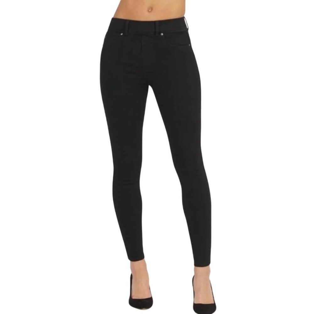 Spanx Clean Black Ankle Skinny Jeans Size XL Stretch High-Waisted